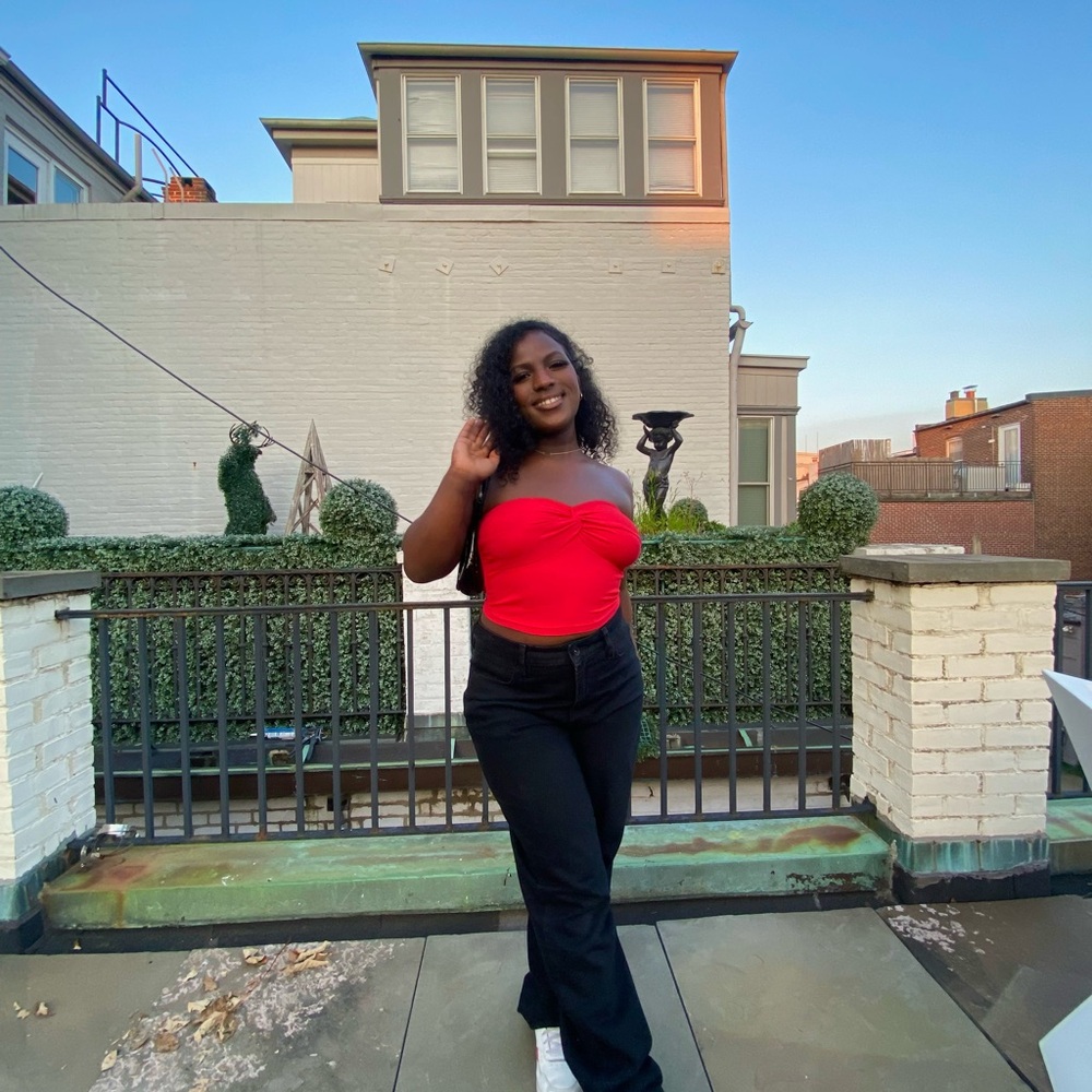 Red Strapless Top